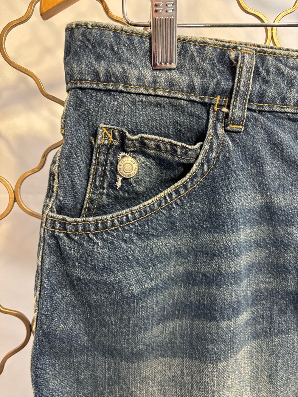 We The Free by Free People Anthropologie Denim Mini Skirt in Faded Blue size 32 - Picture 3 of 12
